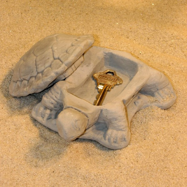 Hide a Key Stone Turtle Statue - Turtle Sculptural Key Hide